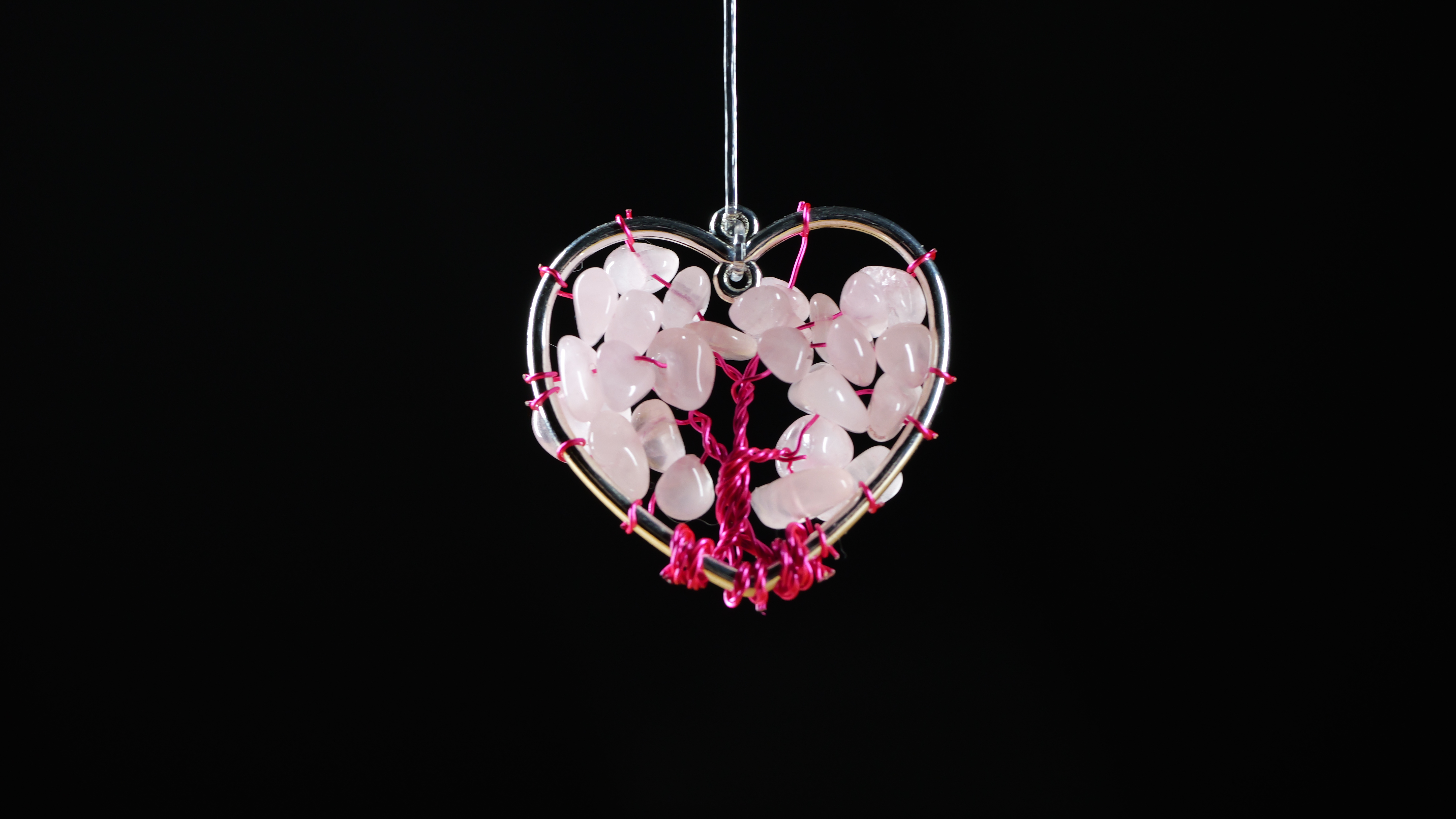 Pink heart pendant